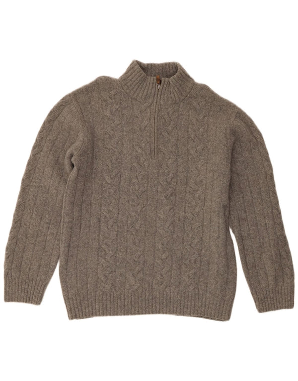 Gant Herre Zip Neck Jumper Sweater 2XL Grå Merinould