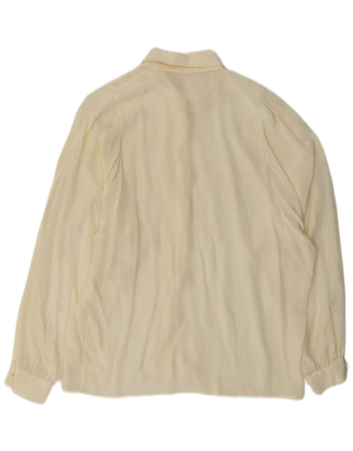 Vintage dameskjorte bluse UK 16 Large Off White