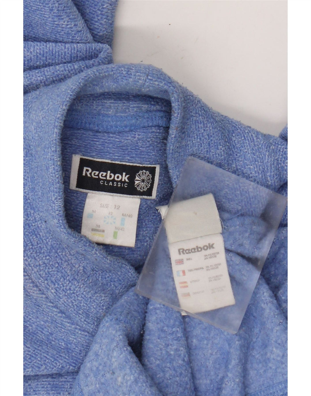 Reebok Dame Sweatshirt Jumper UK 12 Medium Blue Polyester