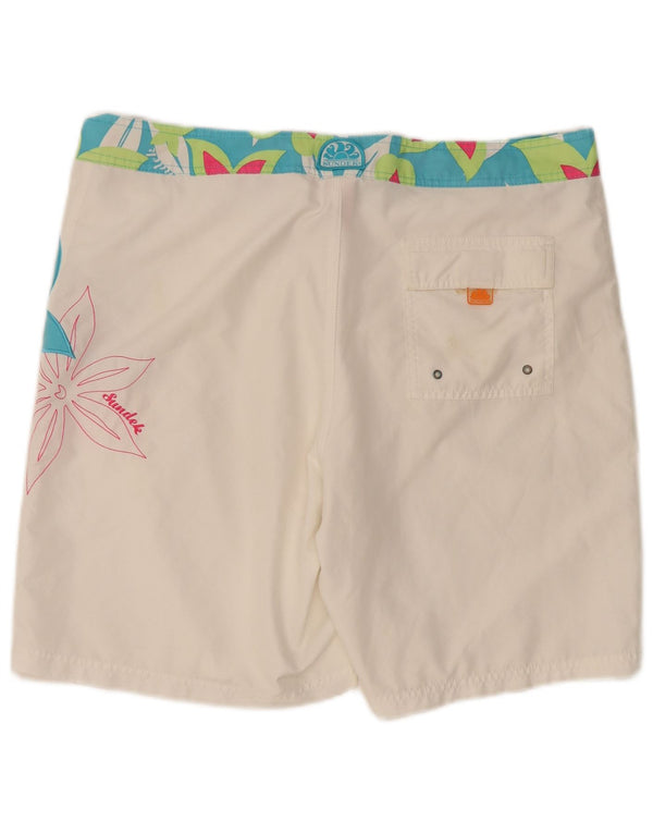 Sundek Herre badeshorts Large White Floral Polyester