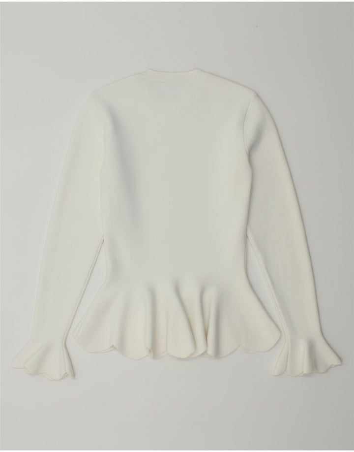 Ted Baker dame sweater med rund hals str. 0 2XS Hvid viskose