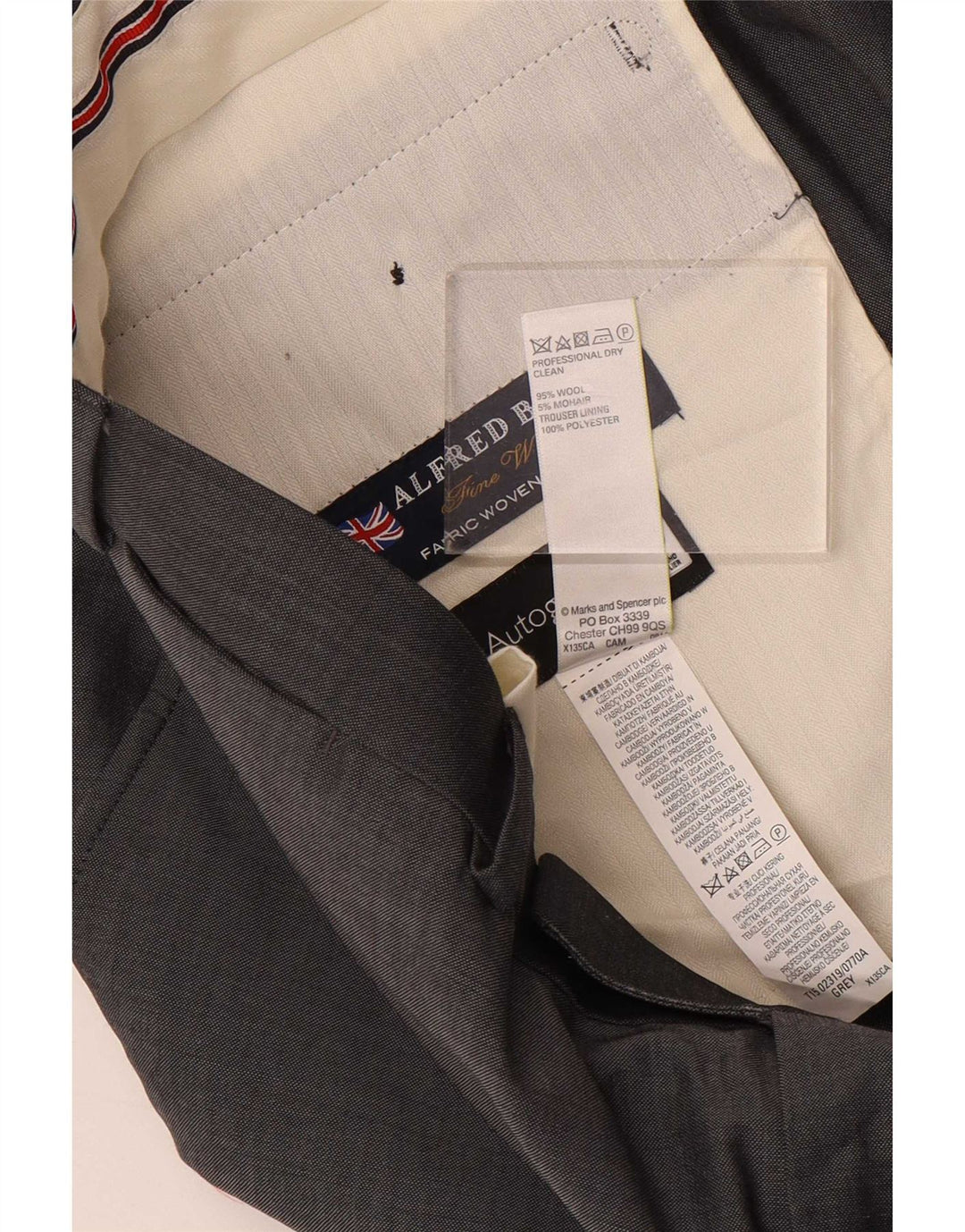 Marks & Spencer Herre Autograph Straight Suit Bukser W38 L29 Grå Uld