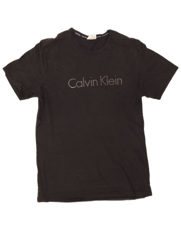 Calvin Klein Herre grafisk T-shirt Top Medium Sort Bomuld