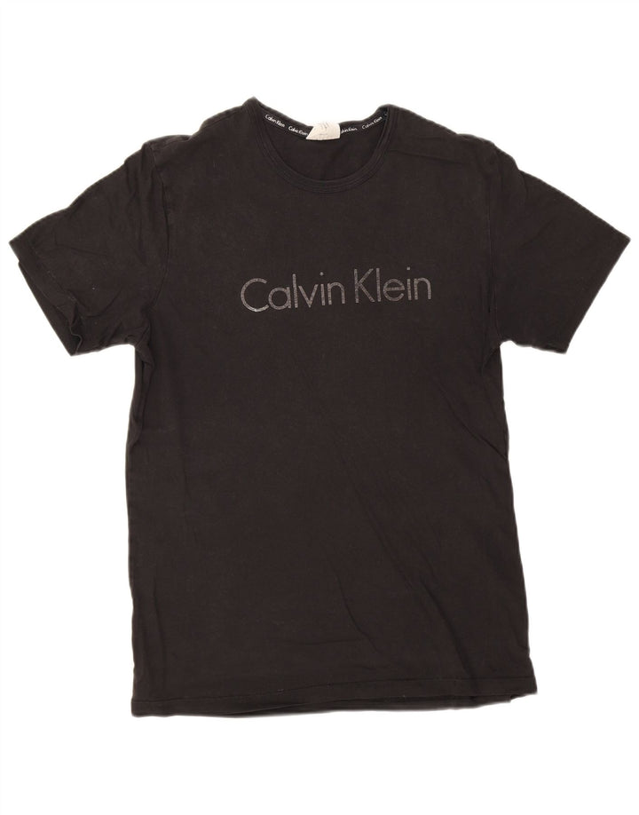 Calvin Klein Herre grafisk T-shirt Top Medium Sort Bomuld