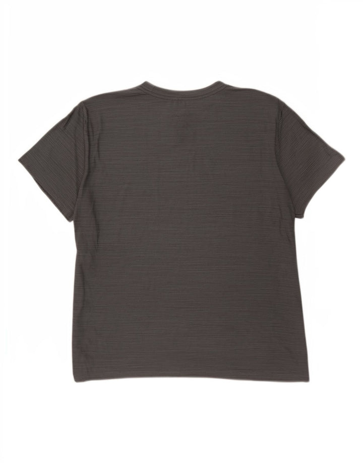 Nike T-shirt top mellem grå stribet polyester til mænd