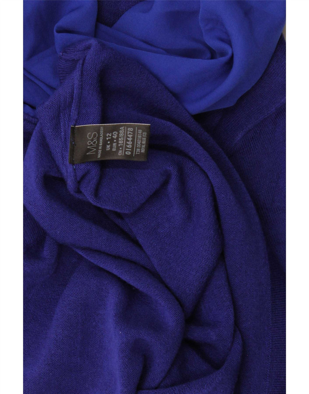 Marks & Spencer Dame Rullehals Sweater UK 12 Medium Blue Polyester