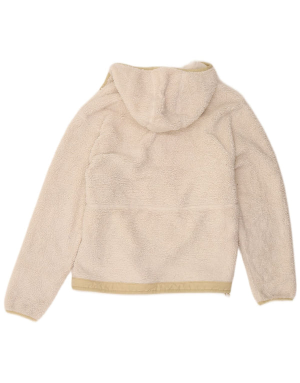 The North Face Dame Hooded Zip Neck Fleece Jumper UK 14 Medium White