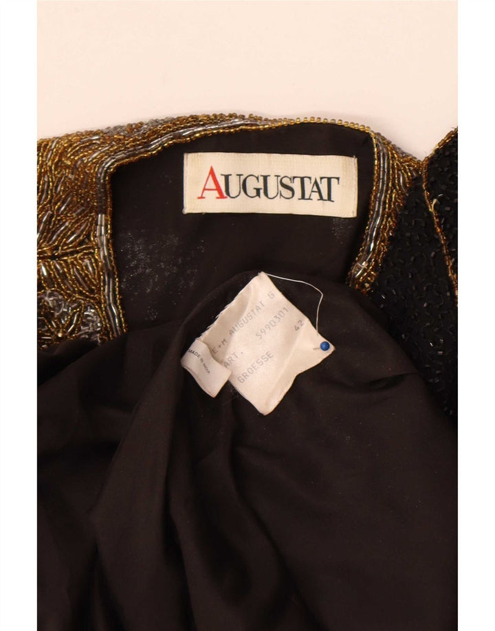Augustat Womens Open Blazer Jacket IT 42 Medium Black Colourblock Silke