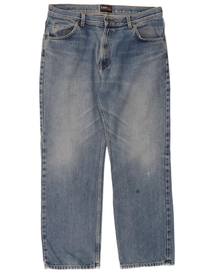 LEE Herre Brooklyn Straight Jeans W36 L30 Blå Bomuld