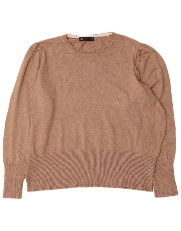 Marks & Spencer Dame sweater med rund hals DK 22 3XL Beige