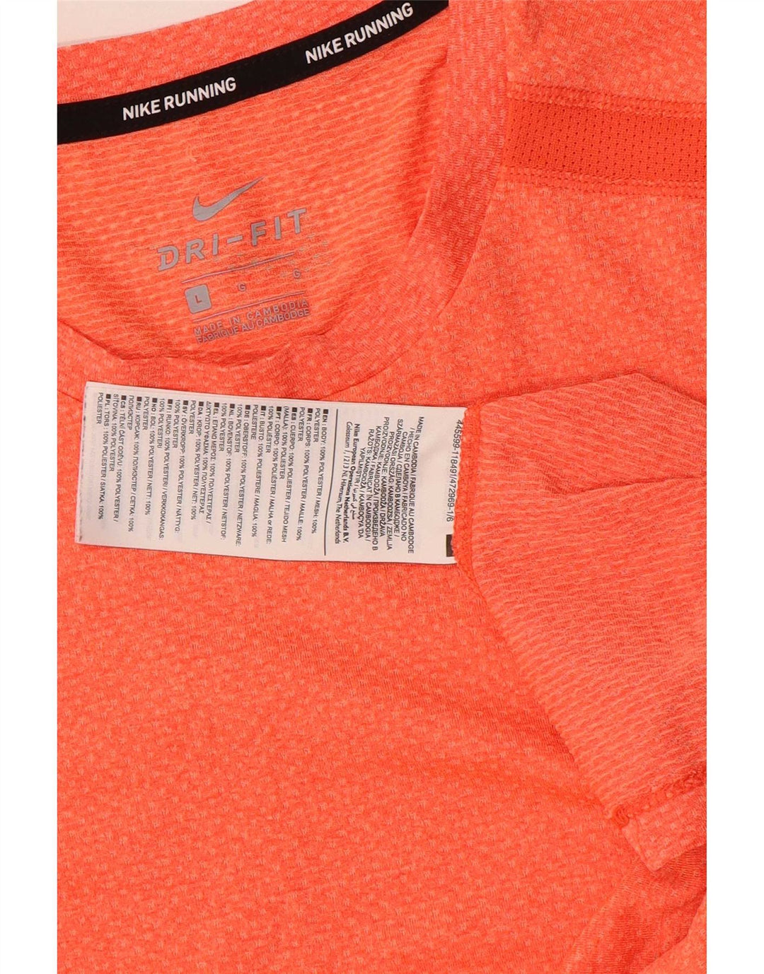 Nike Herre Running Kortærmet Grafisk T-Shirt Top Stor Orange Polyester