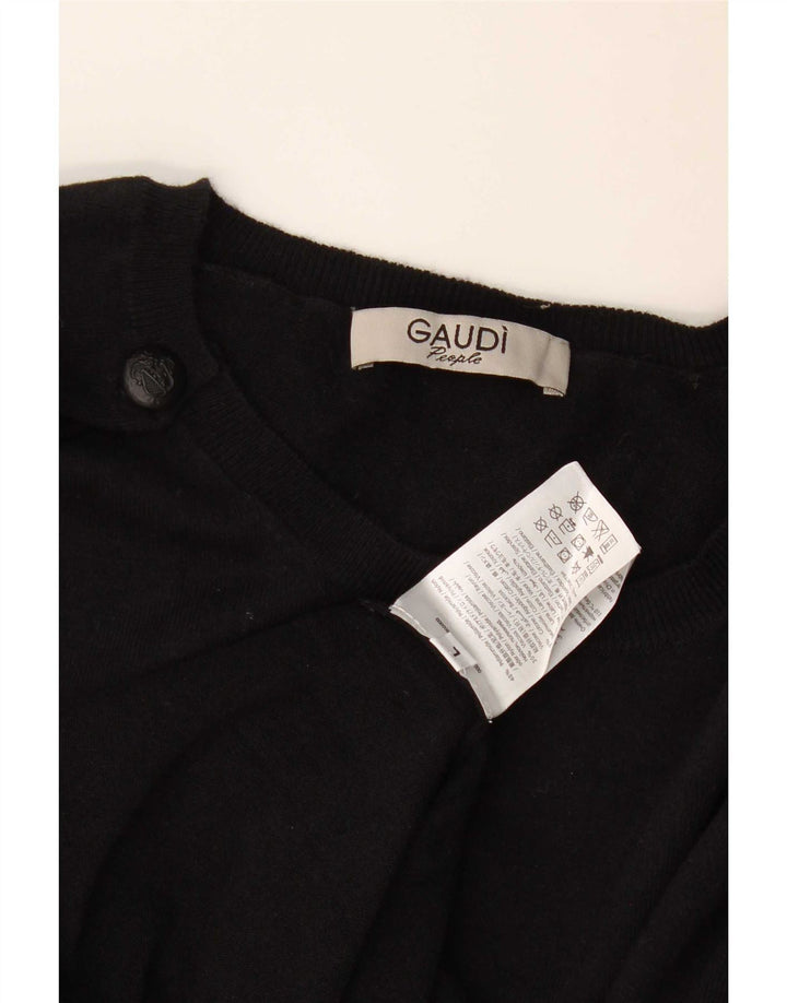 Gaudi Dame Boat Neck Jumper Sweater UK 16 Stor Sort Polyamid