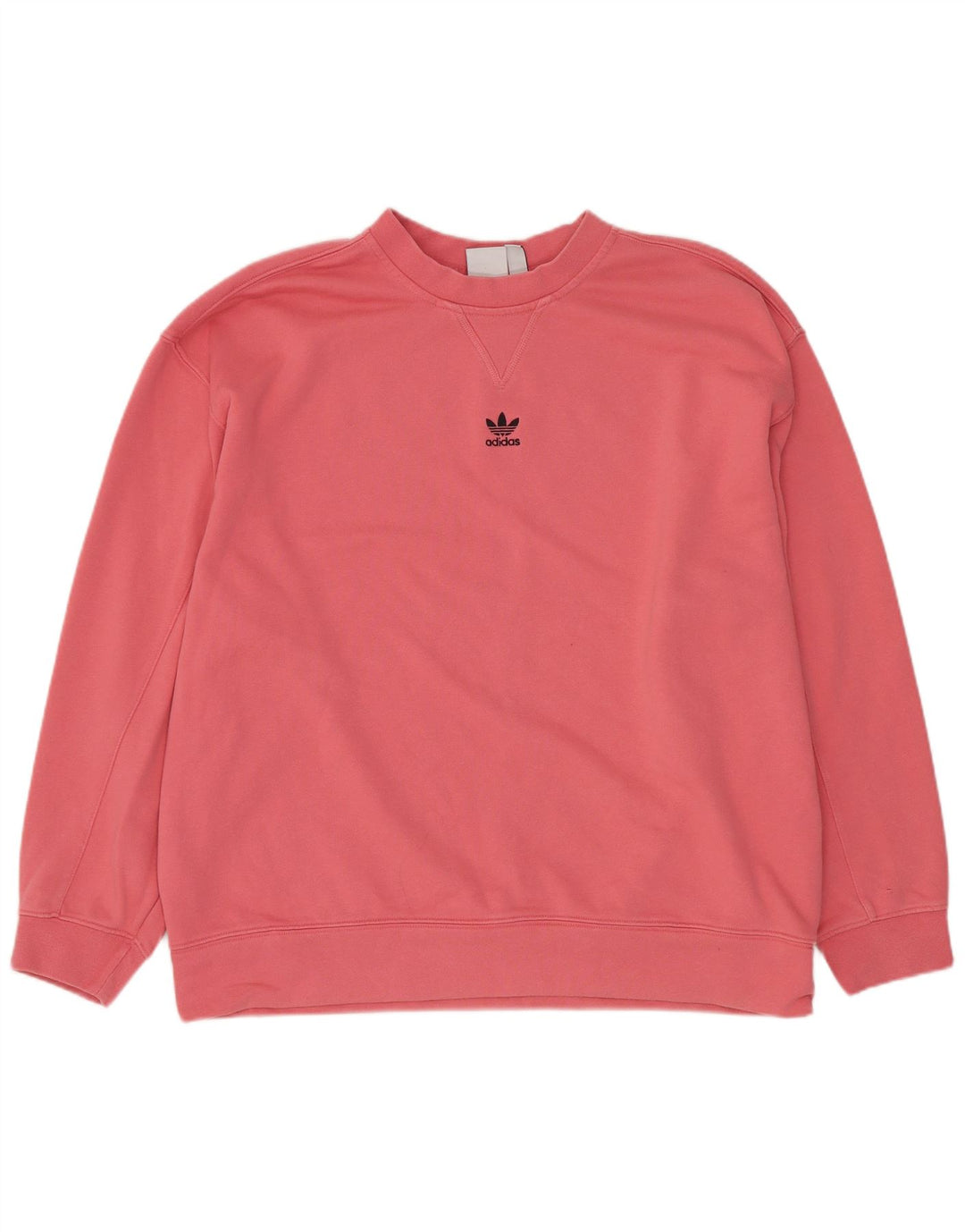 ADIDAS Womens Oversized Sweatshirt Jumper UK 10 Small  Pink Cotton