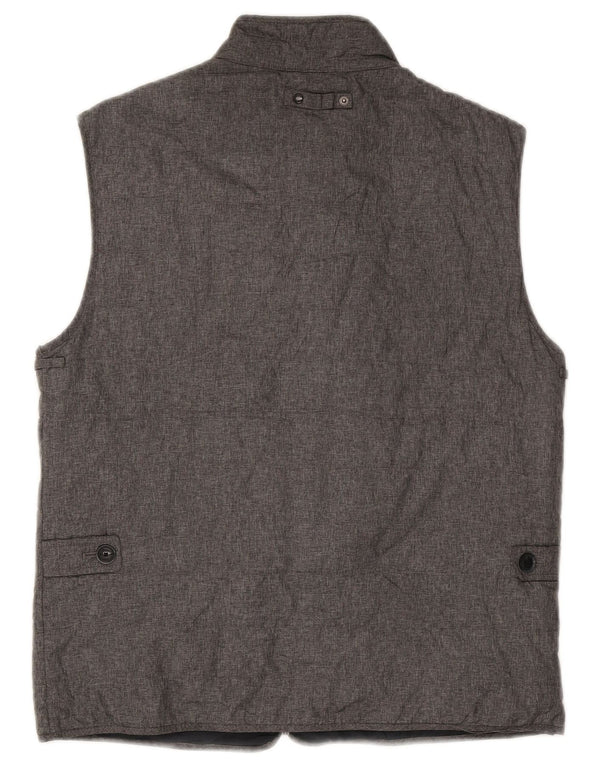 Massimo Dutti Herre Gilet UK 38 Medium Grey Nylon