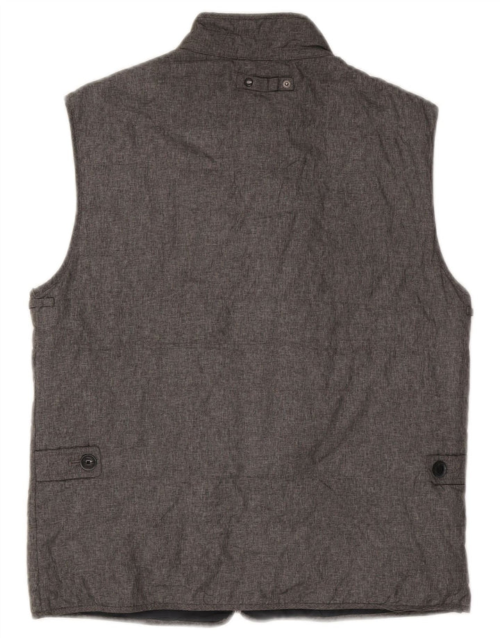 Massimo Dutti Herre Gilet UK 38 Medium Grey Nylon