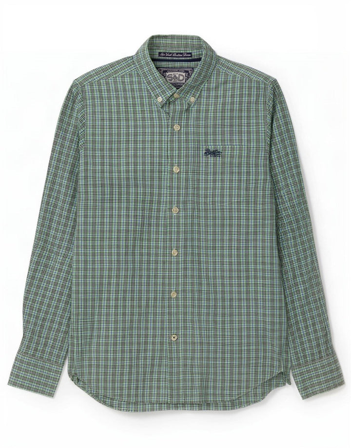 Superdry Herreskjorte Stor grøn Gingham Bomuld