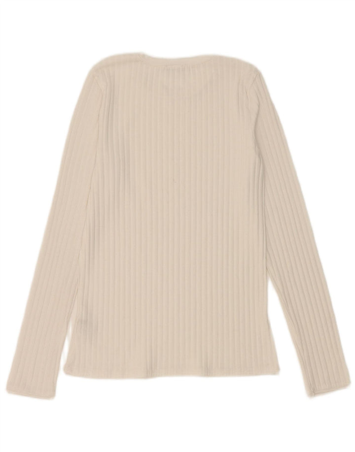 Zara Dametop Langærmet UK 12 Medium White Polyester