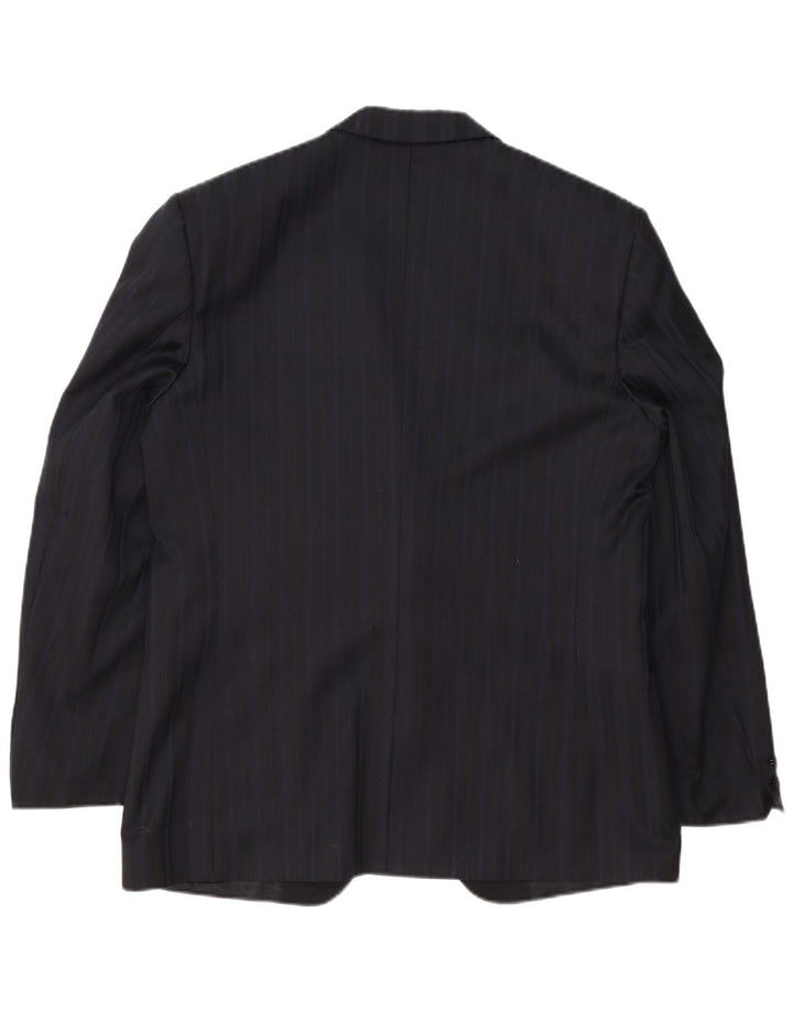 TREVIRA Blazerjakke til mænd med 1 knap IT 52 XL Marineblå stribet polyester