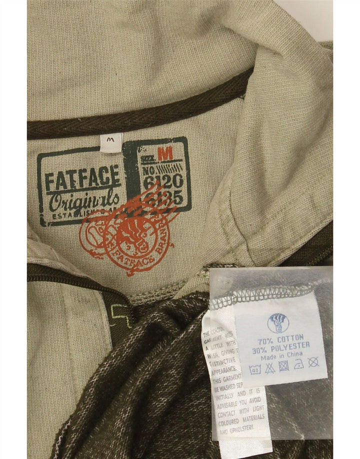 Fedt ansigt herre lynlås-hals sweatshirt jumper medium Khaki bomuld