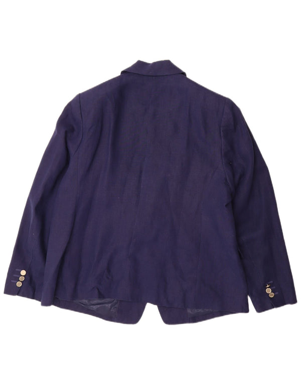 Marks & Spencer Dame Dobbeltradet Blazer Jacket UK 18 XL Navy Blue