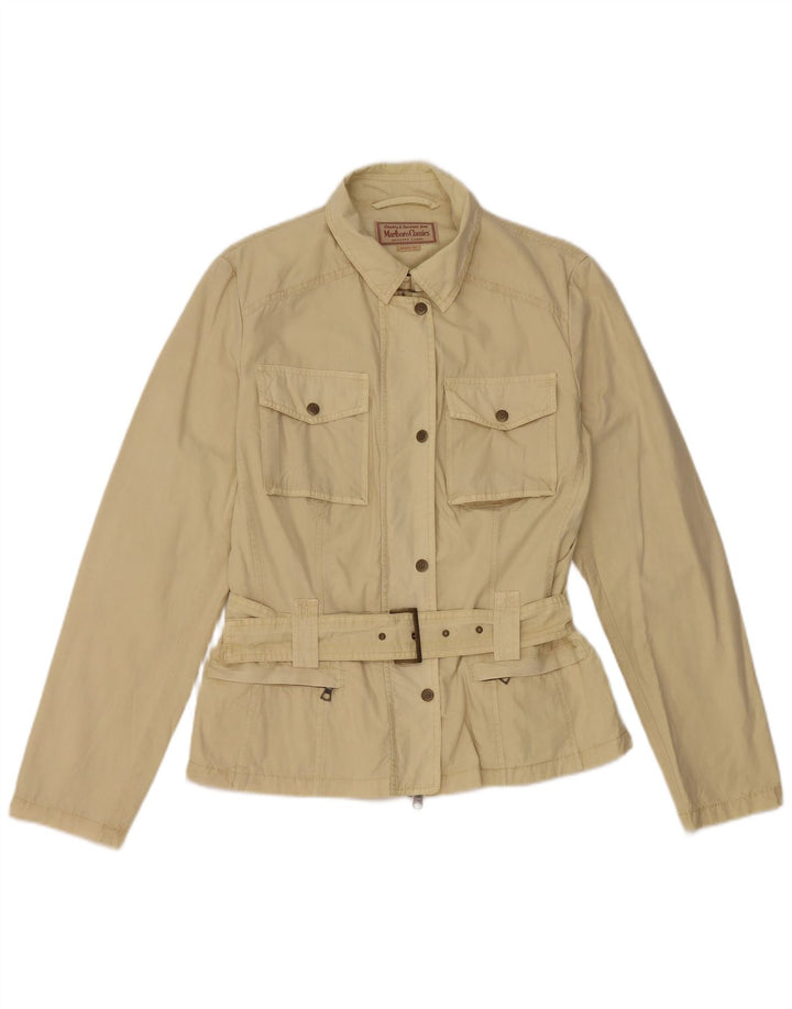 Marlboro Classics Dame Utility Jacket EU 44 XL Beige Bomuld