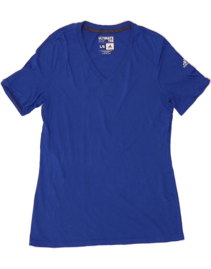 ADIDAS Womens Climalite T-Shirt Top UK 14 Large Blue Polyester Vintage Adidas and Second-Hand Adidas from Messina Hembry 
