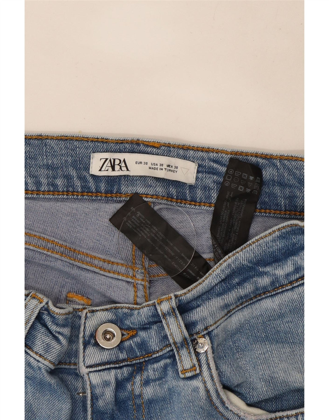 Zara Dame Slim Jeans EU 38 Small W30 L30 Blå Bomuld
