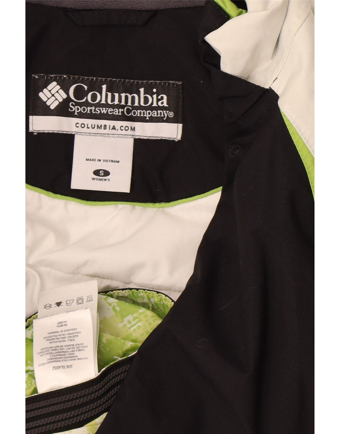 Columbia Dame Oversized Skijakke UK 10 Small Black Colourblock Nylon