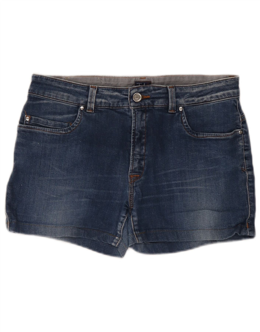 Trussardi Dame Denim Shorts W34 Large Navy Blue