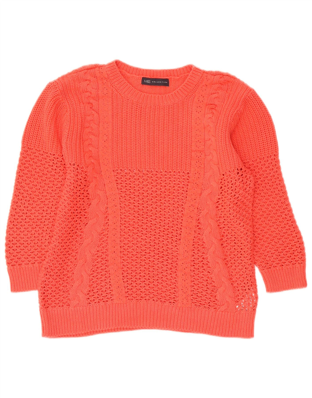 Marks & Spencer Dame sweater med rund hals DK 12 Medium Orange