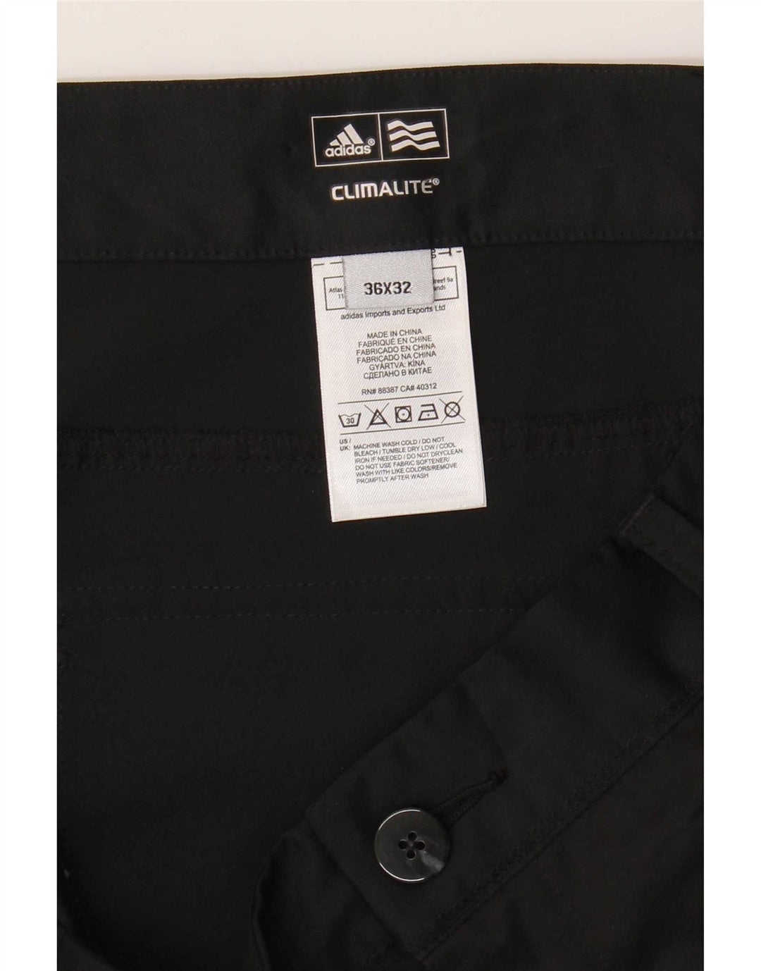 Adidas Herre Climalite Straight Chino Bukser W36 L32 Sort Polyester
