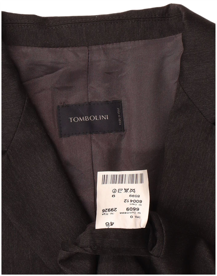 TOMBOLINI Womens 1 Button Blazer Jacket IT 46 Large Grey Wool