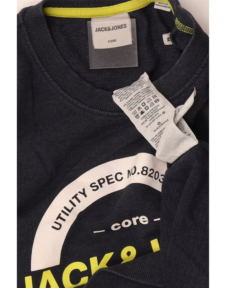 Jack & Jones Herre grafisk sweatshirt Jumper Medium Navyblå Bomuld