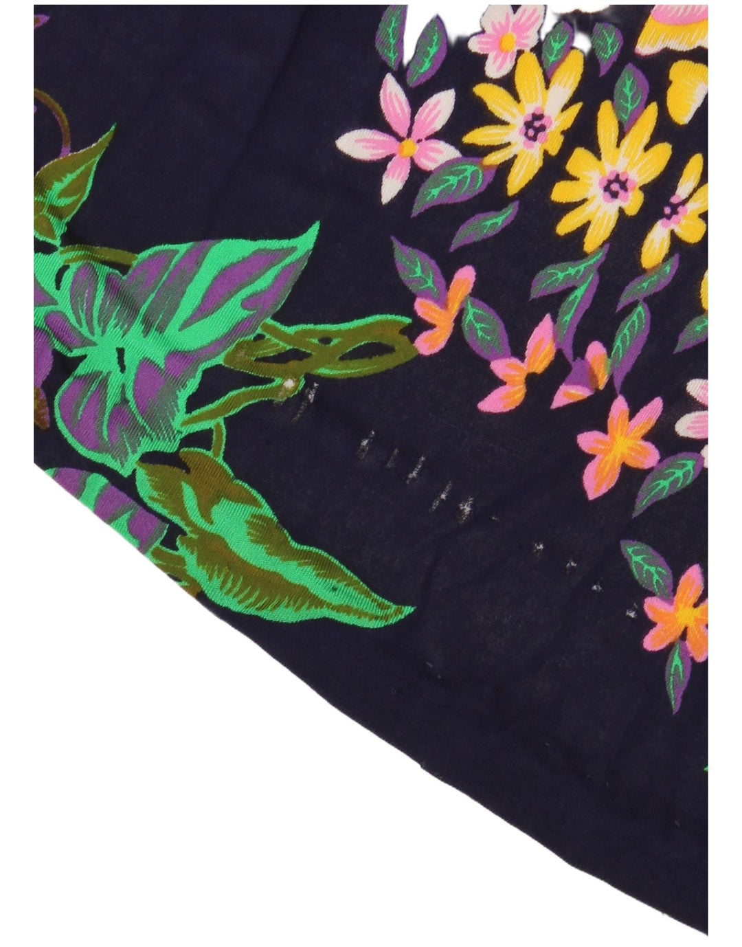 VINTAGE Dame Højtalje Maxi Nederdel IT 40 Small W24 Navy Blue Floral