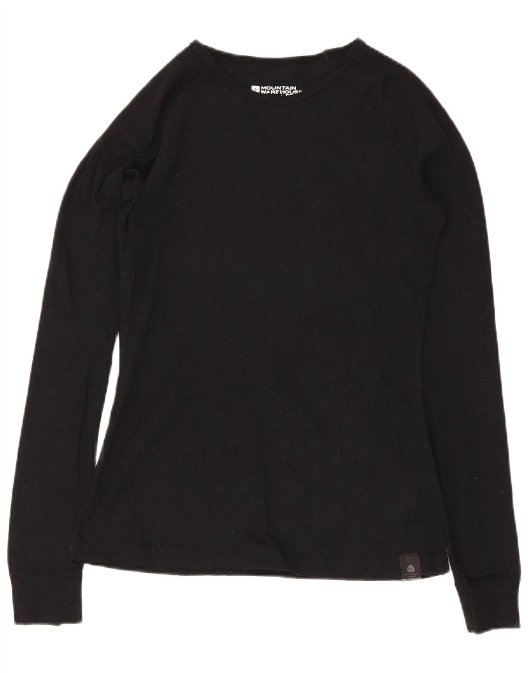 Mountain Warehouse Dame Top Langærmet UK 8 Lille Sort Uld