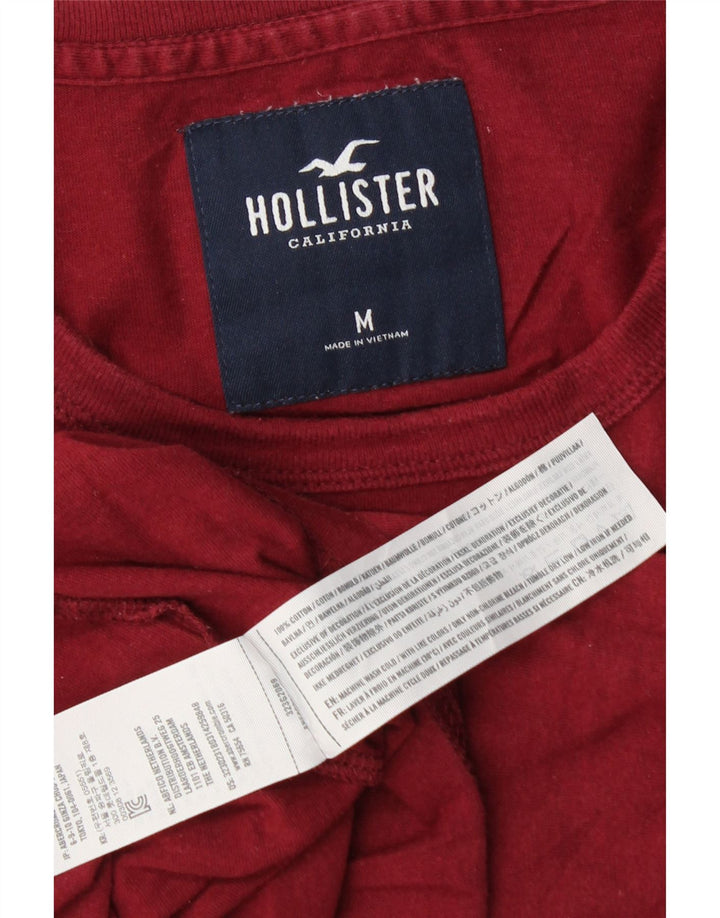 Hollister Herre grafisk T-shirt Top Medium Rød Bomuld