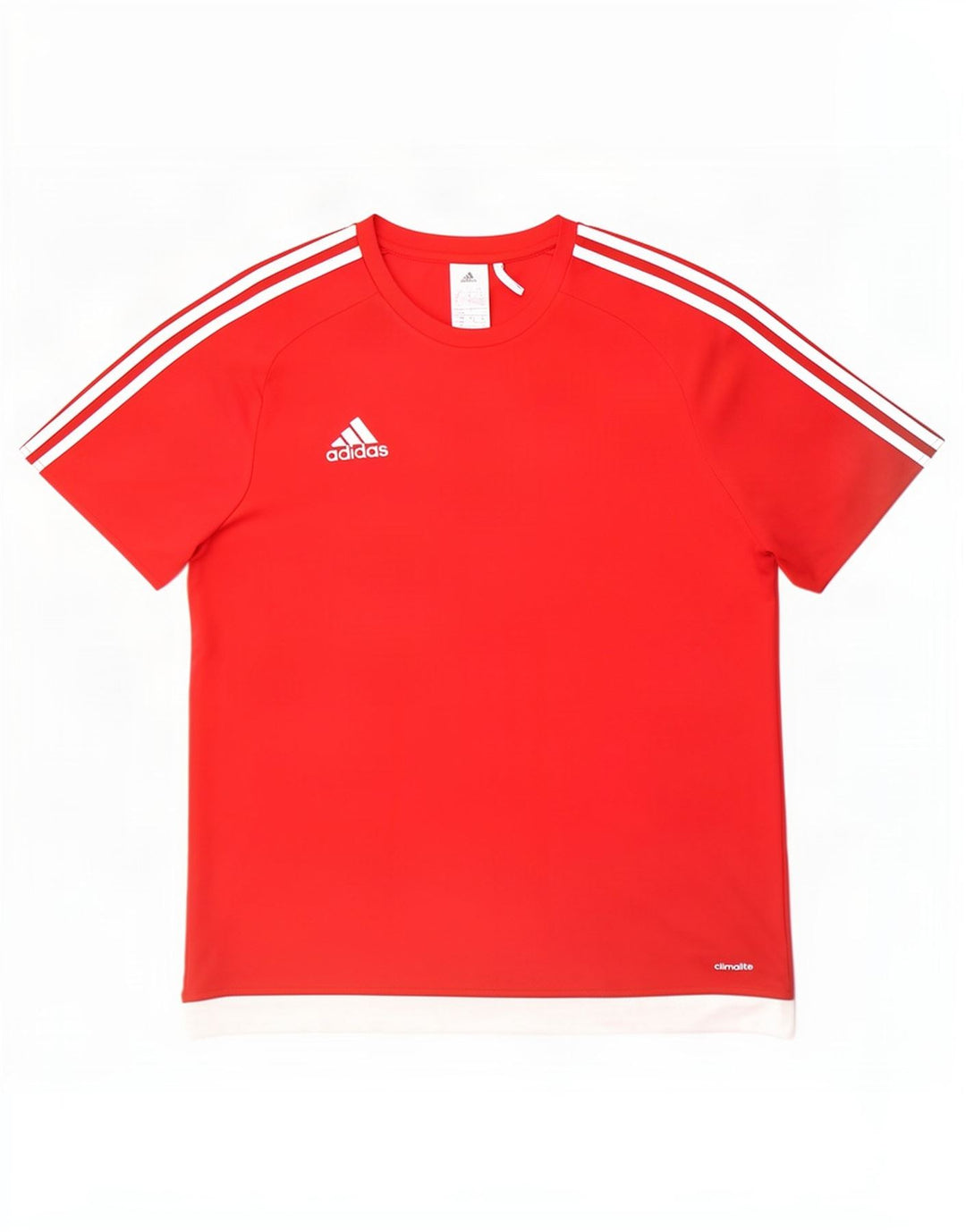 Adidas Herre Climalite T-Shirt Top Stor Rød Colourblock Polyester