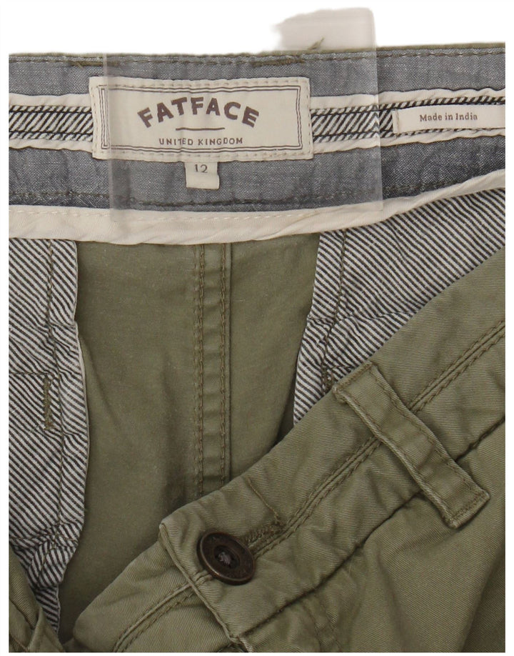 Fat Face Dame Slim Capri Bukser UK 12 Medium W30 L23 Grøn Bomuld