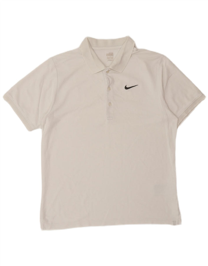 NIKE Poloshirt til mænd Medium hvid bomuld