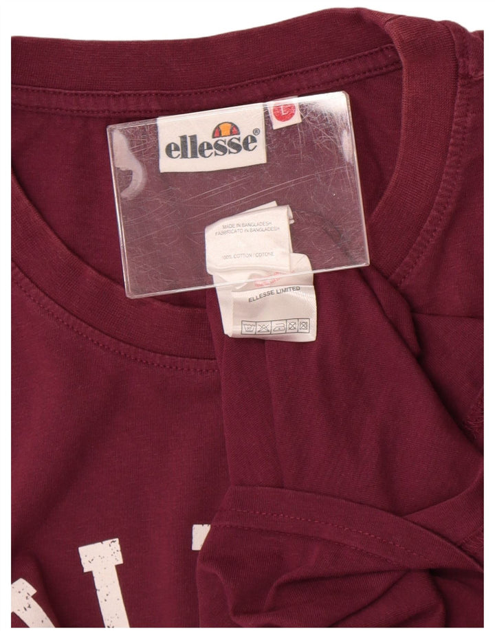 Ellesse Herre grafisk T-shirt Top Stor rødbrun bomuld