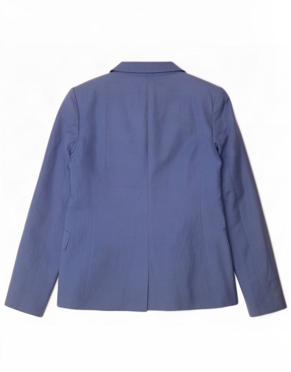 Hobbs Dame 2 Button Blazer Jacket UK 12 Medium Blue Linen