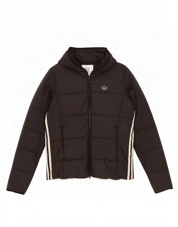Adidas Polstret hættejakke til kvinder UK 12 Medium Sort Polyester