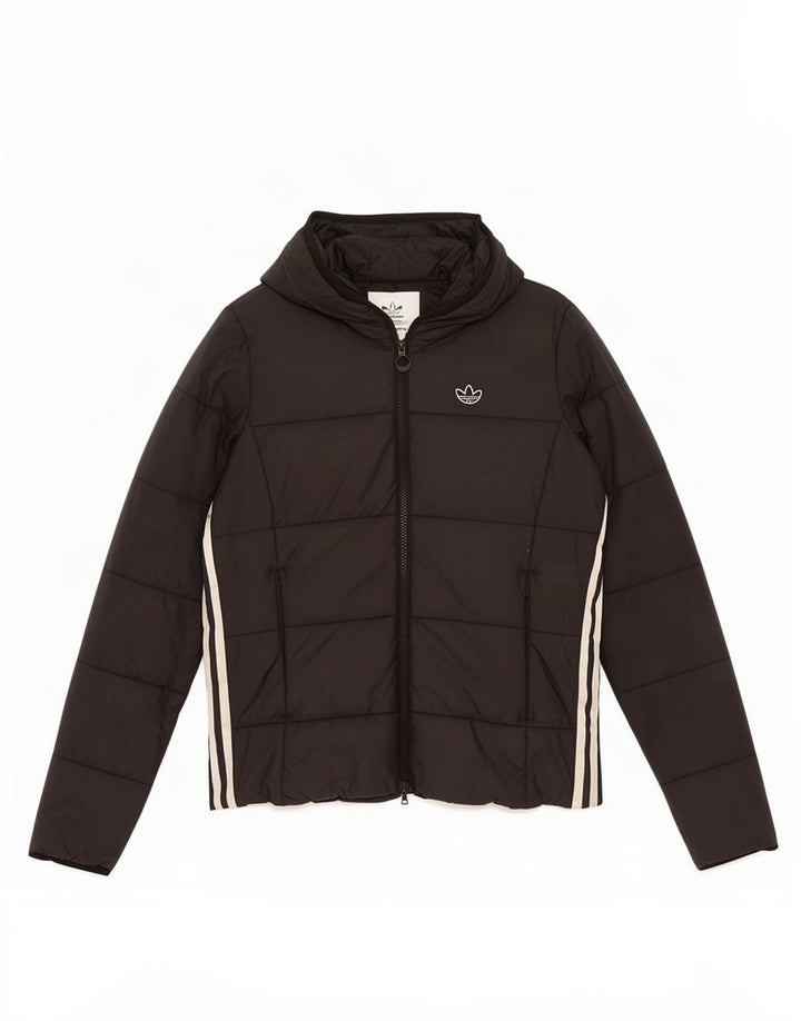 Adidas Polstret hættejakke til kvinder UK 12 Medium Sort Polyester