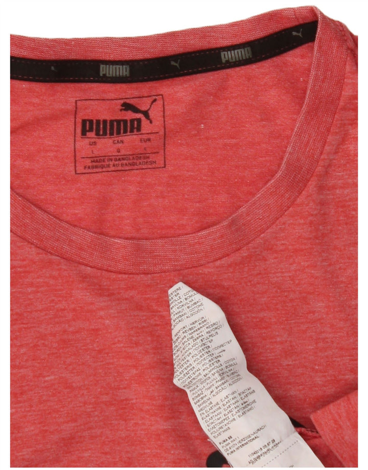 PUMA Mens Graphic T-Shirt Top Large Red Cotton