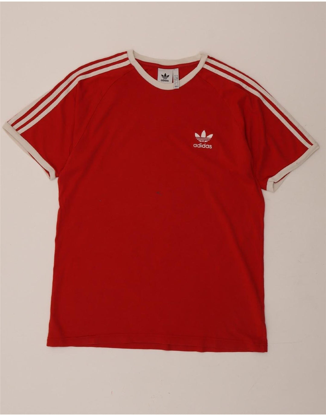 ADIDAS Herre T-Shirt Top Stor Rød Bomuld
