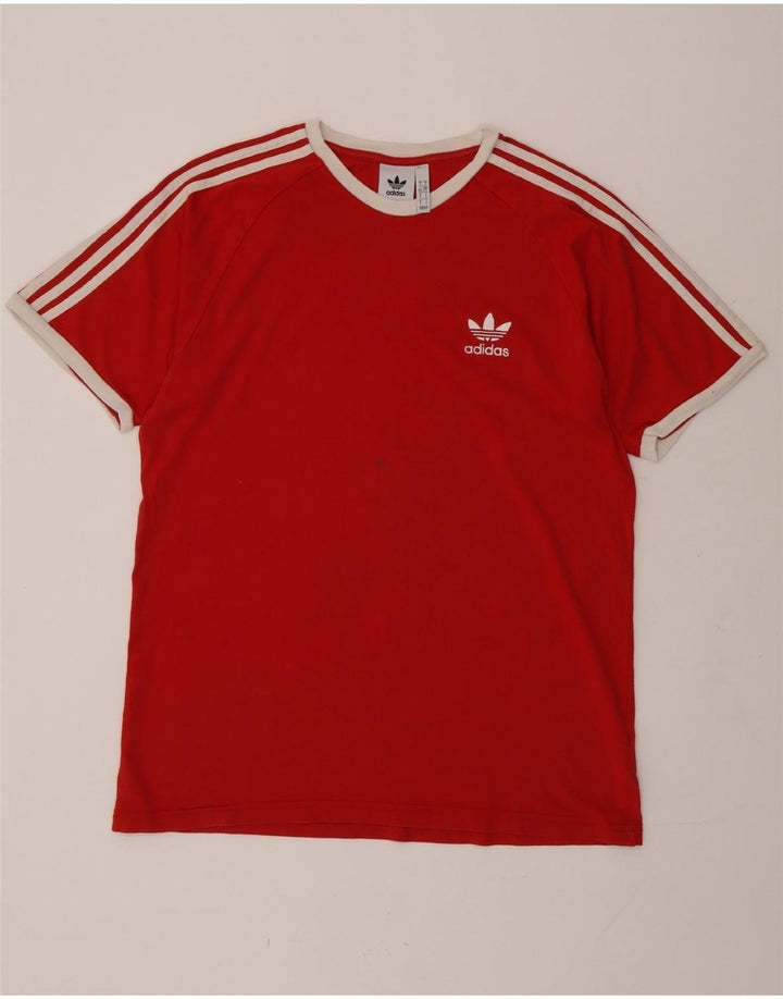 ADIDAS Herre T-Shirt Top Stor Rød Bomuld