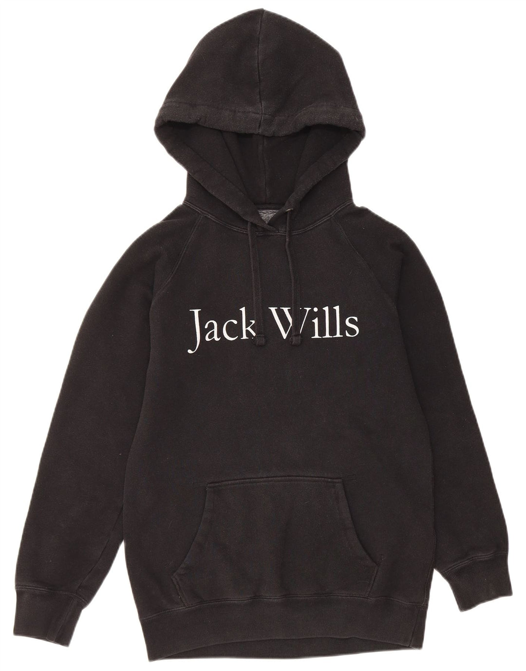 JACK WILLS Oversized grafisk hættetrøje til kvinder UK 6 XS Sort bomuld