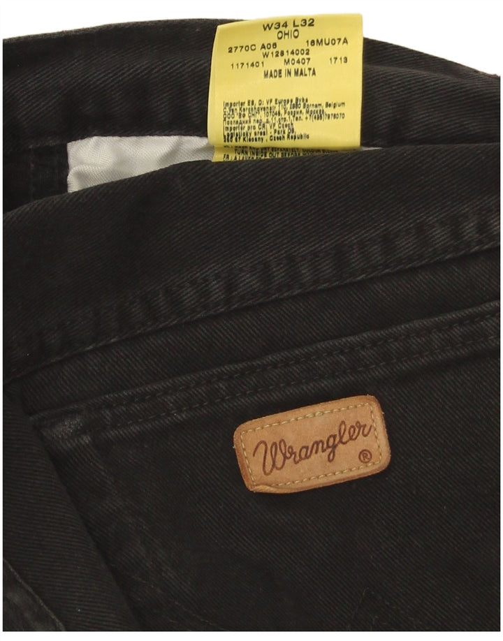 Wrangler Herre Ohio Straight Jeans W34 L32 Sort Bomuld