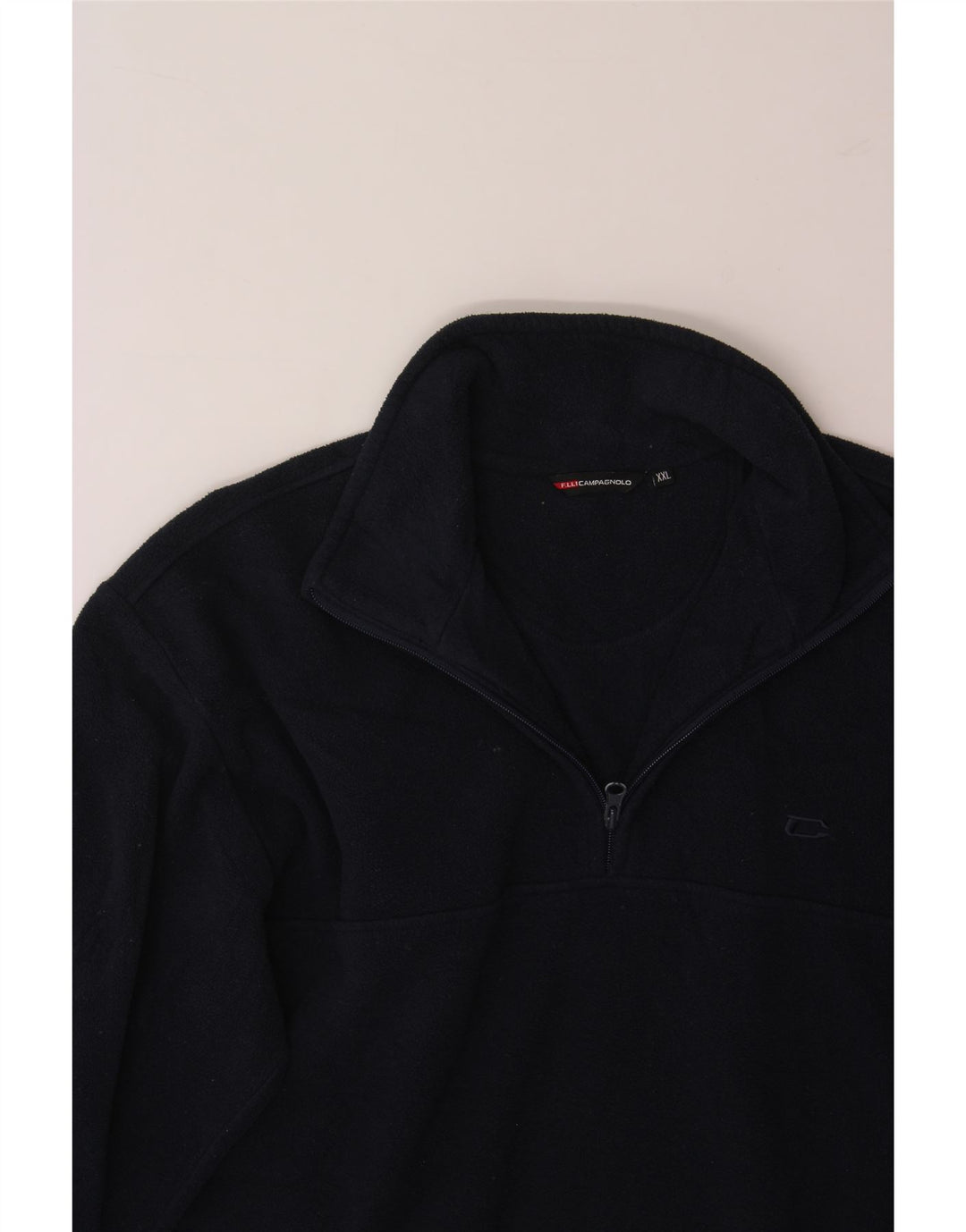 CAMPAGNOLO Mens Zip Neck Fleece Jumper 2XL Navy Blue Polyester Vintage Campagnolo and Second-Hand Campagnolo from Messina Hembry 