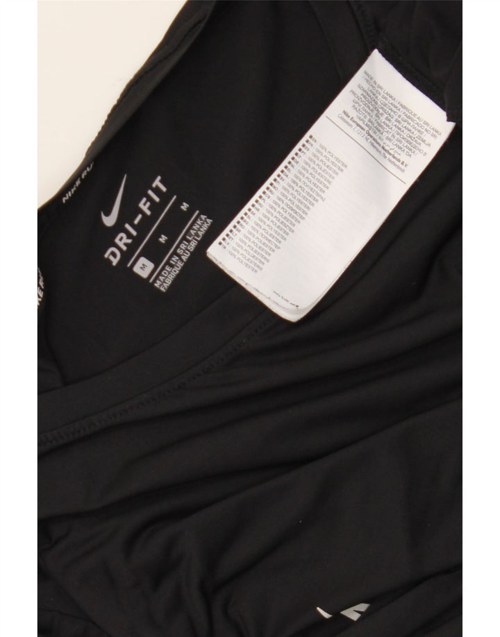 Nike Dame Dri Fit Grafisk Top Langærmet UK 14 Medium Sort Polyester